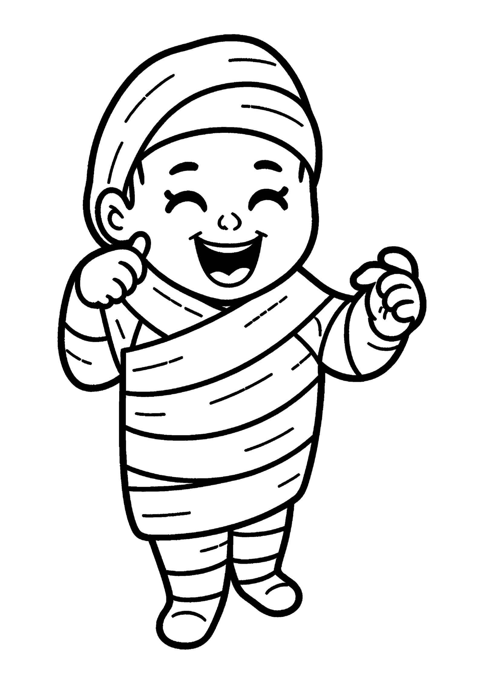 Coloriage Petite momie rigolote, variante 2