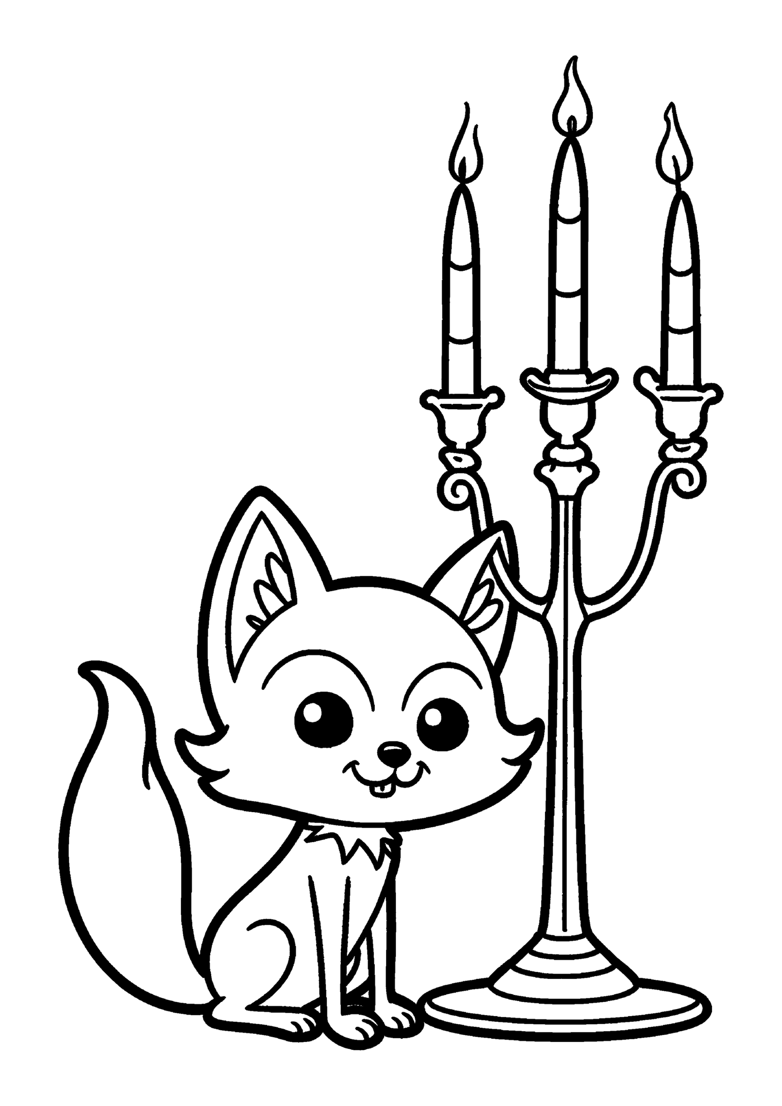 Coloriage Renard vampire, variante 2