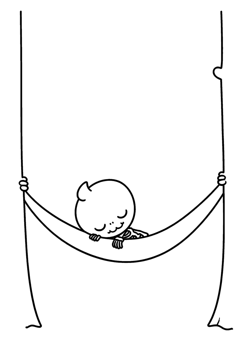 Coloriage Squelette enfant endormi à imprimer gratuitement