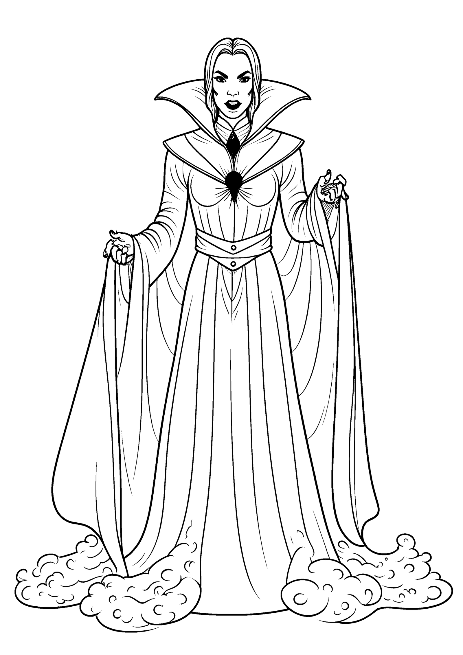 Coloriage Vampire à haut col à imprimer