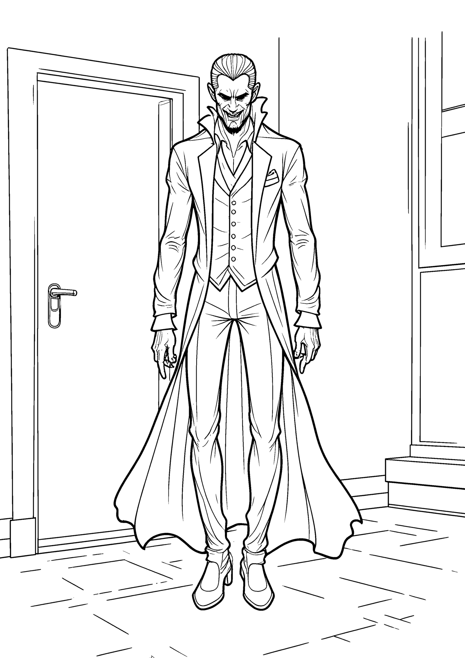 Coloriage Vampire aux crocs pointus à imprimer