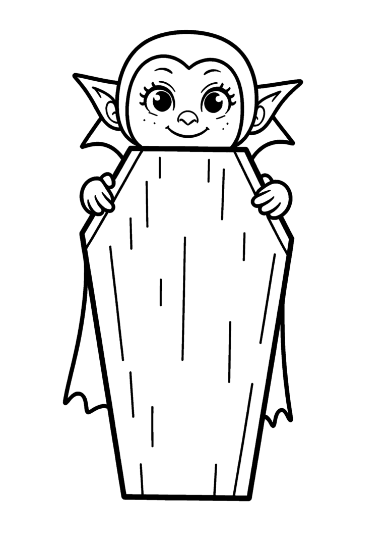 Coloriage Vampire timide à imprimer gratuitement