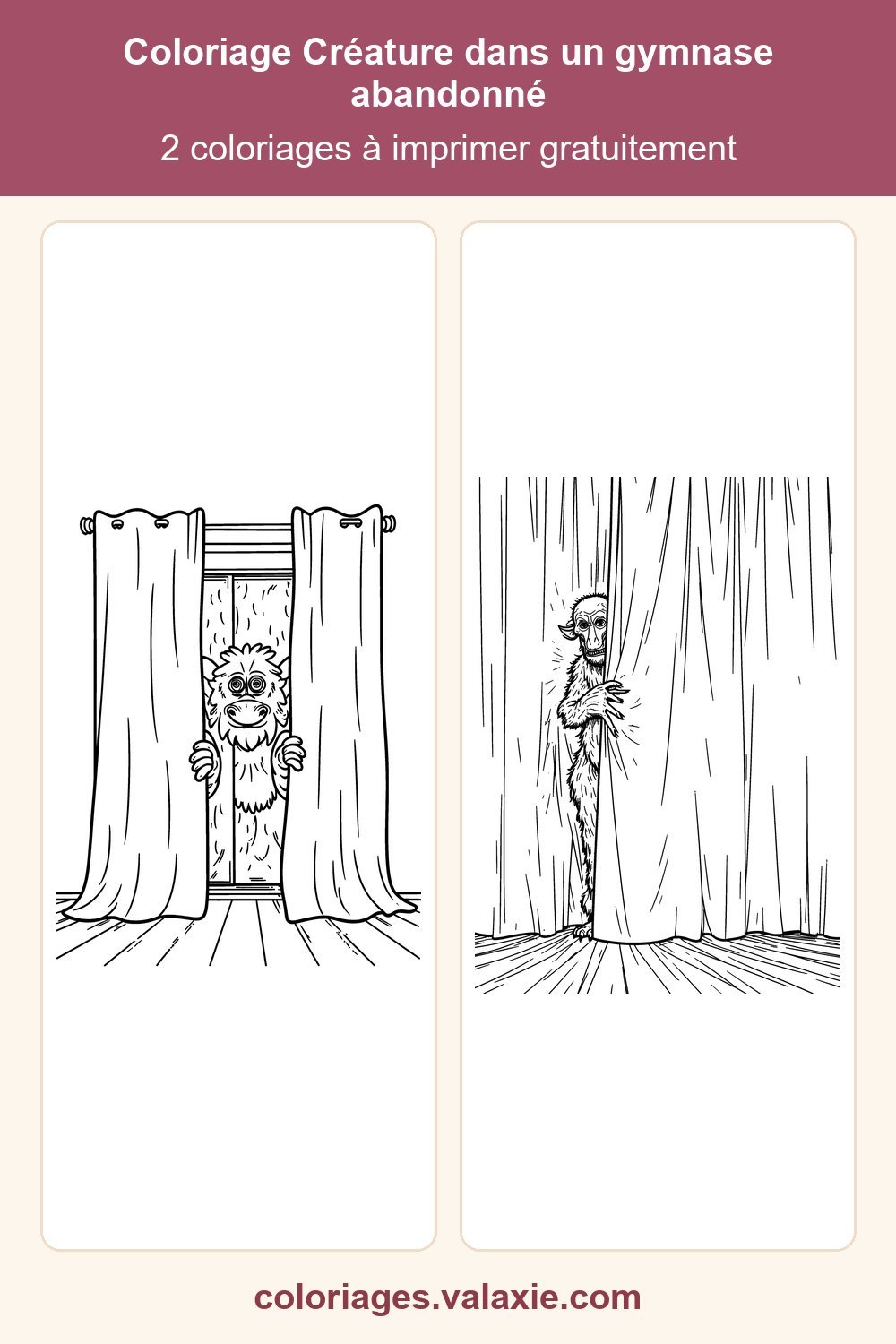 Épingle Pinterest du coloriage Créature dans un gymnase abandonné