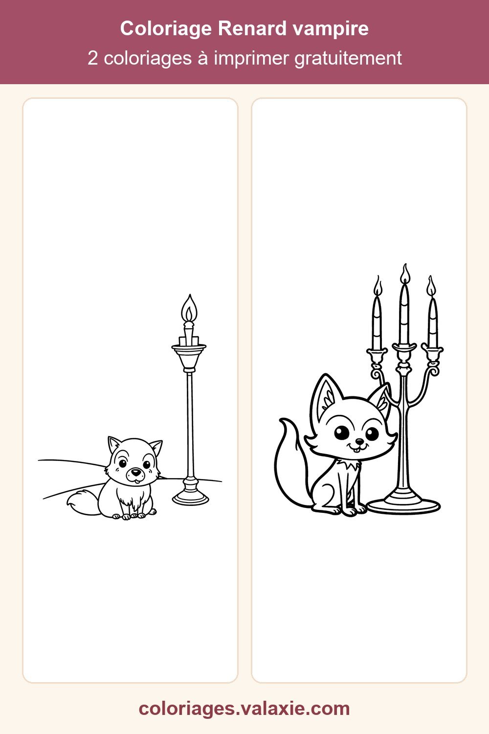 Épingle Pinterest du coloriage Renard vampire